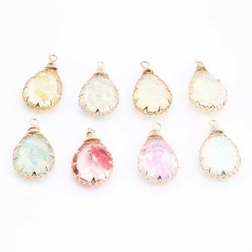 銅 ペンダント, とともに ドライフラワー & 樹脂, 水滴, ゴールドメッキ, DIY, 無色 売り手 パソコン