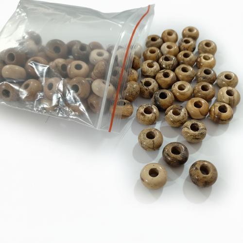 画像碧玉ビーズ, ピクチャージャスパー, DIY 穴:約 5mm, 売り手 パソコン