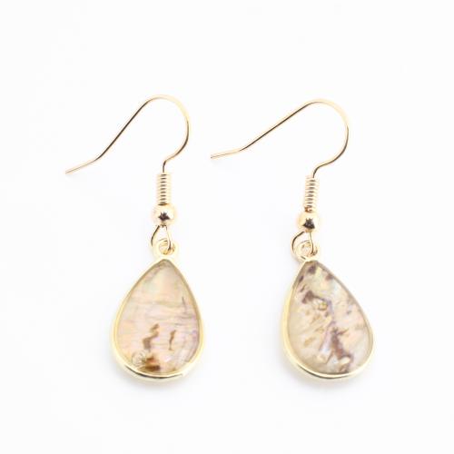 Messing Tropfen Ohrring, mit Harz, goldfarben plattiert, Modeschmuck & für Frau, 36x11x3.5mm, verkauft von Paar