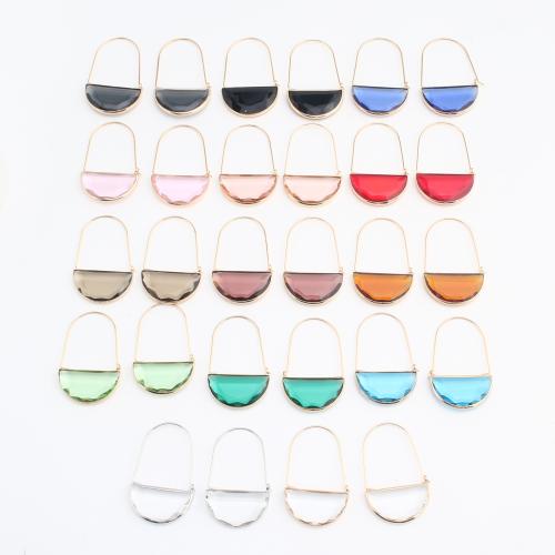 Brass Drop Earring, with Crystal, Geometrical Pattern, plated, fashion jewelry & for woman 