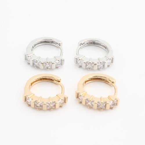 laiton Huggie Anneau d'oreille, Placage, pour femme & avec strass, plus de couleurs à choisir Vendu par sac