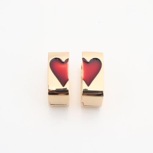 Brass Drop Earring, gold color plated, for woman & enamel 