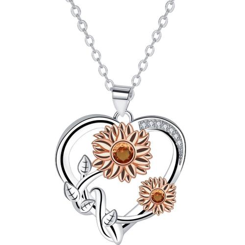 Cubic Zircon Micro Pave Brass Necklace, with 5cm extender chain, plated, oval chain & for woman & with cubic zirconia Approx 45 cm 