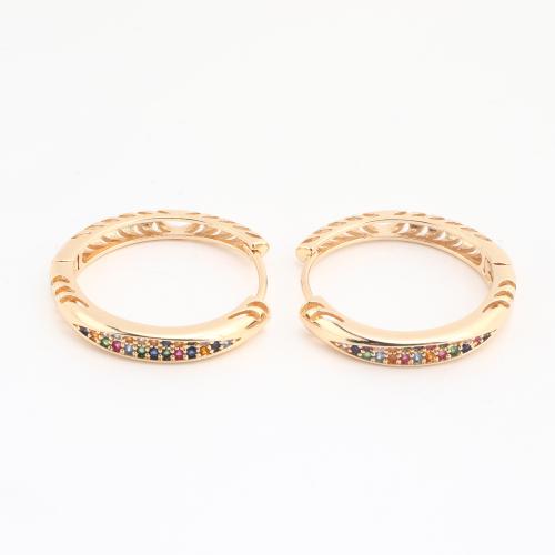 metal Anilla Aro Pendiente, chapado en color dorado, para mujer & con diamantes de imitación, 20PCs/Bolsa, Vendido por Bolsa