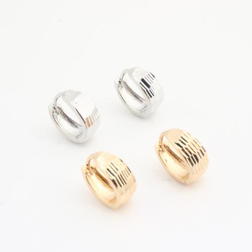 Brass Huggie Hoop Earring, plated, fashion jewelry & for woman 