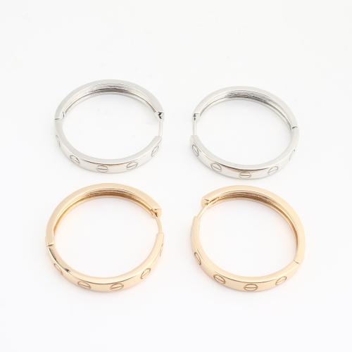 Brass Huggie Hoop Earring, plated, for woman & with rhinestone 