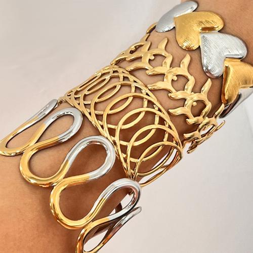 304 Edelstahl Armreif, plattiert, verschiedene Stile für Wahl & für Frau, verkauft von PC