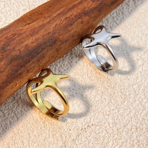 304 Edelstahl Manschette Fingerring, Stern, plattiert, Modeschmuck & für Frau, keine, verkauft von PC