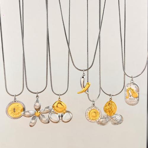 acero inoxidable 304 collar, chapado, Joyería & diferentes estilos para la opción & para mujer, longitud:aproximado 45-50 cm, Vendido por UD