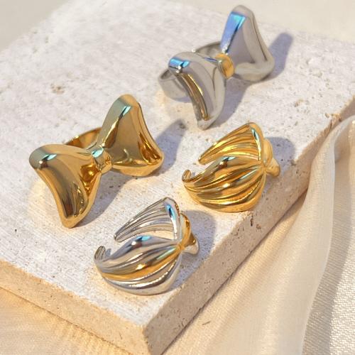 acero inoxidable 304 Anillo de dedo Cuff, chapado, diferentes estilos para la opción & para mujer, Vendido por UD