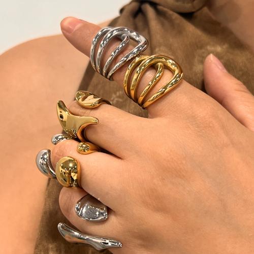 acero inoxidable 304 Anillo de dedo Cuff, chapado, diferentes estilos para la opción & para mujer, Vendido por UD