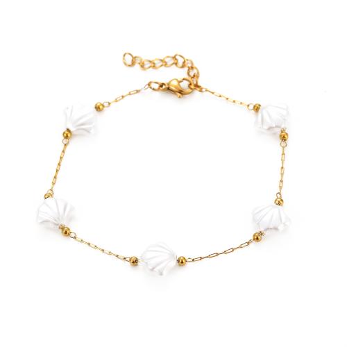 304 Edelstahl Armband, mit Kunststoff Perlen, goldfarben plattiert, verschiedene Stile für Wahl & für Frau, verkauft von PC