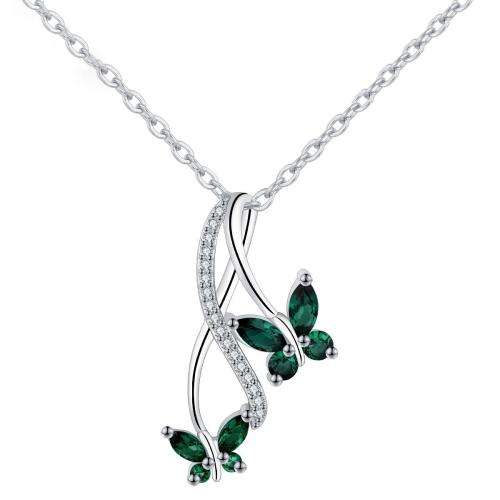 Cubic Zircon Micro Pave Brass Necklace, with 5cm extender chain, platinum color plated, oval chain & micro pave cubic zirconia & for woman Approx 45 cm 