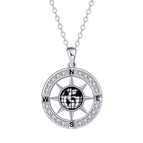 Cubic Zircon Micro Pave Brass Necklace, with 5cm extender chain, platinum color plated, oval chain & micro pave cubic zirconia & for woman Approx 45 cm 