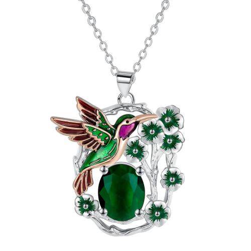 Корень Циркон Микро вымощает латунь ожерелье, Латунь, с 5cm наполнитель цепи, Платиновое покрытие платиновым цвет, Овальный цепь & инкрустированное микро кубического циркония & Женский & эмаль длина:Приблизительно 45 см, продается Strand