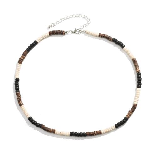 Wood Necklace, with Coconut & Zinc Alloy, with 2.7inch extender chain, Bohemian style & for man Approx 17.7 Inch 