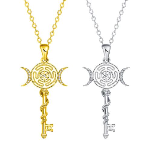 Cubic Zircon Micro Pave Brass Necklace, with stainless steel chain, with 5cm extender chain, Cross, plated, oval chain & micro pave cubic zirconia & for woman Approx 45 cm 