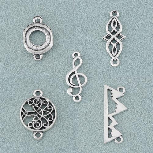 Zinc Alloy Charm Connector, antique silver color plated, DIY & 1/1 loop 