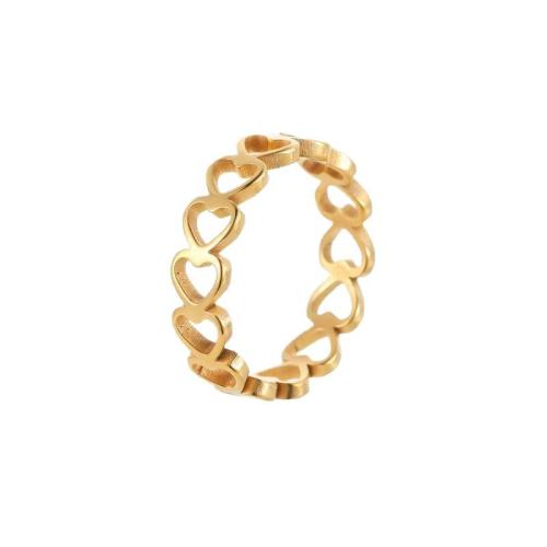 Titanium Steel Finger Ring, Heart, plated & for woman & hollow US Ring 