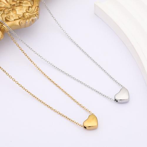 304 Stainless Steel Necklace, Heart, plated, oval chain & for woman Approx 16 Inch 