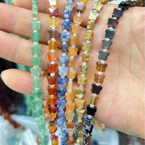 Single Gemstone Beads, Butterfly, polished, DIY 7mm, Approx 