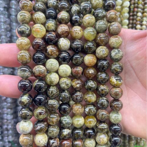Natural Garnet Beads, Round, polished, DIY green Approx 38 cm 