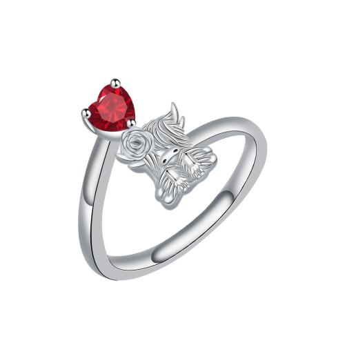 立方のジルコン真鍮指のリング, 銅, とともに キュービックジルコニア, シルバーメッキ, 調節の可能性がある & 女性用, 売り手 パソコン