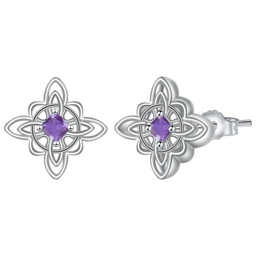 Cubic Zirconia Micro Pave Brass Earring, silver color plated, micro pave cubic zirconia & for woman 