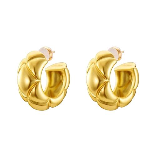 Brass Stud Earring, 18K gold plated, for woman 