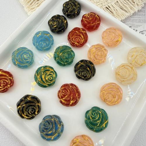 Flower Lampwork Beads, Rose, DIY Approx 1mm 