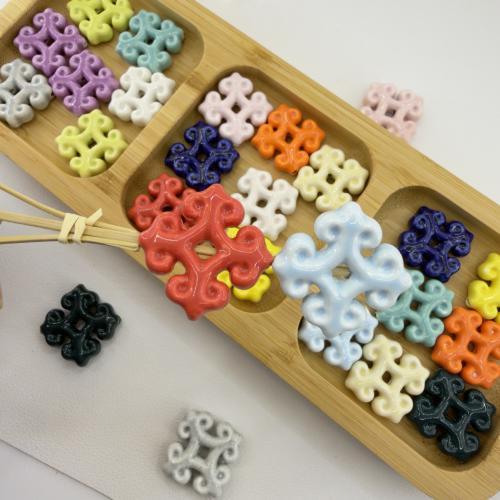 Flower Porcelain Beads, DIY Approx 2mm 