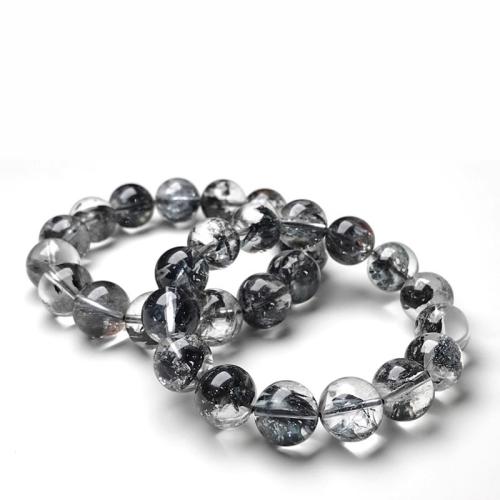Gemstone Bracelets, Herkimer Diamond, Round, Unisex Approx 5.9-7 Inch 