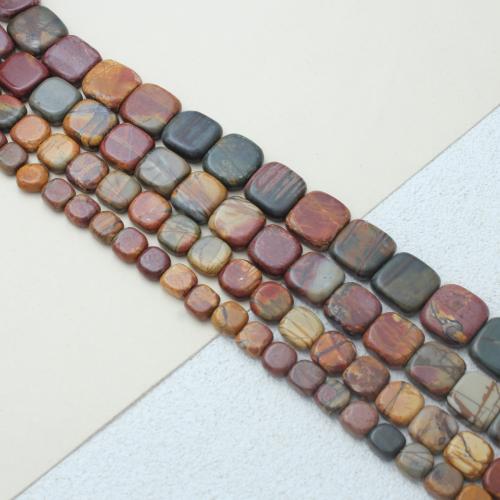 Picasso Jasper Beads, Square, DIY Approx 38 cm 
