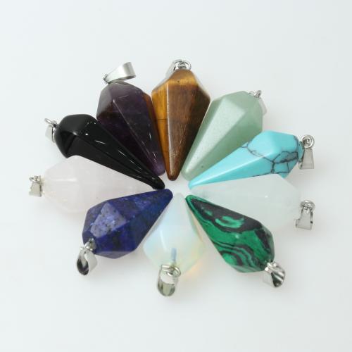 Anhänger aus Zinklegierung und Schmuckstein, Edelstein, mit Zinklegierung, Geometrisches Muster, poliert, DIY & verschiedenen Materialien für die Wahl, 13x30mm, verkauft von PC