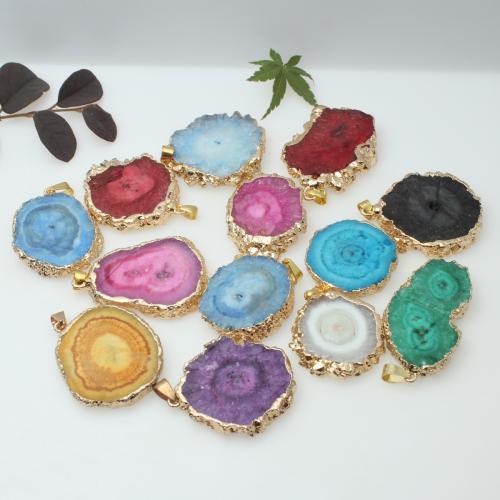 自然な石英ペンダント, 天然クォーツ, とともに 亜鉛合金, DIY, 無色, pendant length 28-31mm, 売り手 パソコン