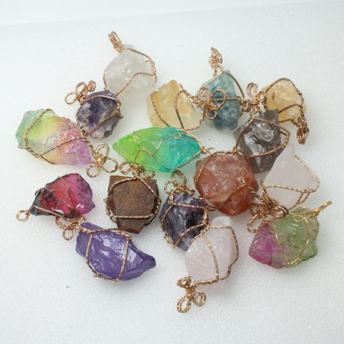 Anhänger aus Zinklegierung und Schmuckstein, Edelstein, mit Zinklegierung, Geometrisches Muster, DIY & verschiedenen Materialien für die Wahl, 25x45mm, verkauft von PC