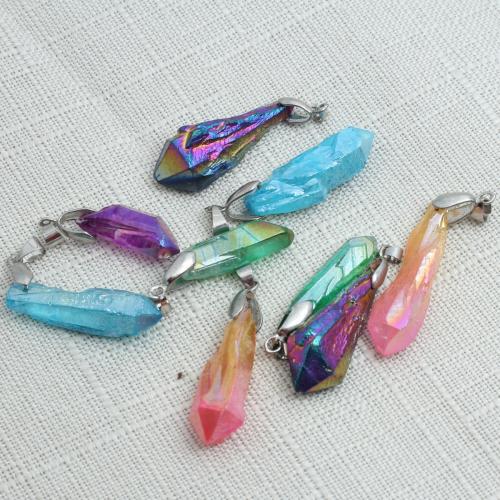 Anhänger aus Zinklegierung und Schmuckstein, Edelstein, mit Zinklegierung, Unregelmäßige, DIY & verschiedenen Materialien für die Wahl, pendant size 25-40mm, verkauft von PC