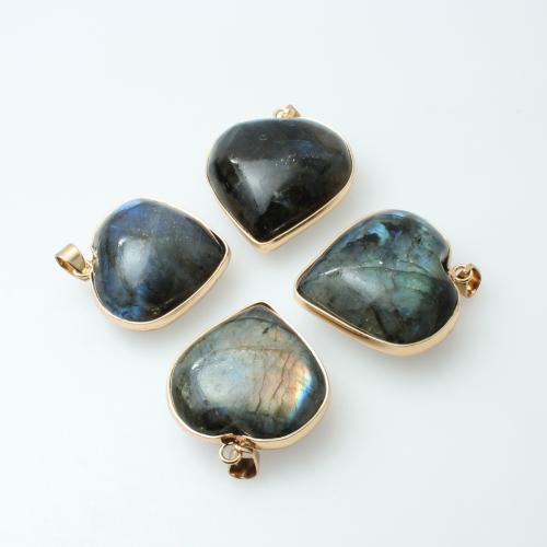 Лабрадорит подвески, лабрадорит, с цинковый сплав, Сердце, DIY продается PC