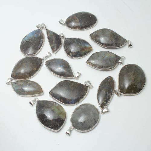 Лабрадорит подвески, лабрадорит, с цинковый сплав, Нерегулярные, случайным образом отправлено & DIY, pendant length 30-50mm, продается PC