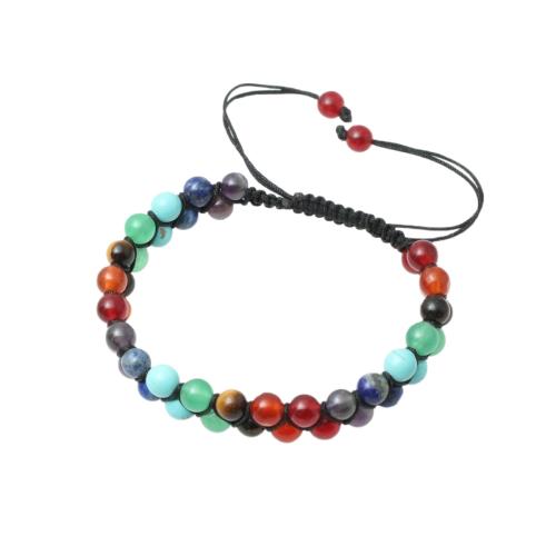 Piedra natural Pulsera, con cordón poliéster, Doble capa & unisexo, longitud:18.5 cm, Vendido por UD