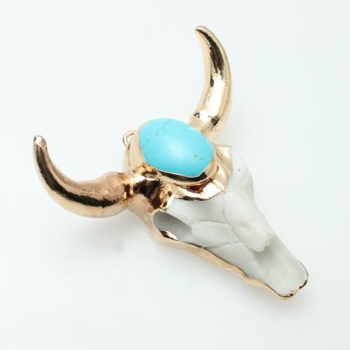 Anhänger aus Zinklegierung und Schmuckstein, Edelstein, mit Zinklegierung, DIY, 50x50x13mm, verkauft von PC