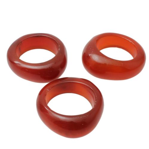 Ágata roja anillo, enviado al azar & unisexo, tamaño:8-10.5, Vendido por UD[