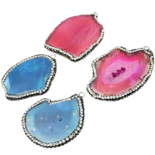 Joyas de piedras preciosas colgante, Bricolaje & con diamantes de imitación, más colores para la opción, pendant size 45-50mm, Vendido por UD