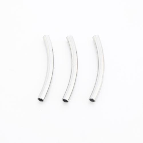 acero inoxidable 304 abalorios de tubo curvado, Bricolaje, 30x3x3mm, Vendido por UD