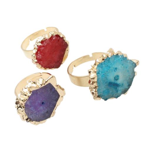 Ágata Anillo de dedo Cuff, con aleación de zinc, Irregular, chapado en color dorado, Joyería & unisexo, más colores para la opción, Vendido por UD