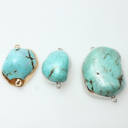 Conector de turquesa, Turquesa natural, con aleación de zinc, Irregular, Bricolaje & diferentes estilos para la opción, Vendido por UD