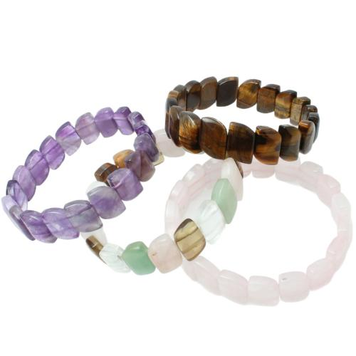 pierre gemme bracelet, Motif géométrique, différents matériaux pour le choix & unisexe, beads size Diamètre inté Environ 62mm, Vendu par PC