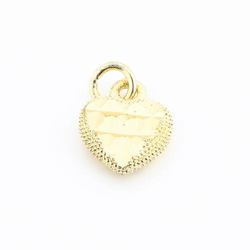 Colgantes de corazón de latón, metal, chapado en color dorado, Bricolaje, 11x8x2mm, Vendido por UD