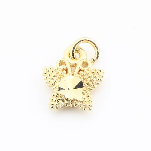 Ajuste colgante de latón de diamantes de imitación, metal, Mariposa, chapado en color dorado, Bricolaje, 12x8x2mm, Vendido por UD