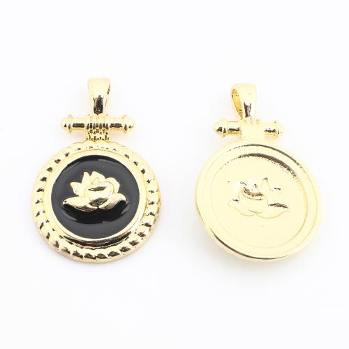 Enamel Brass Pendants, gold color plated, DIY 